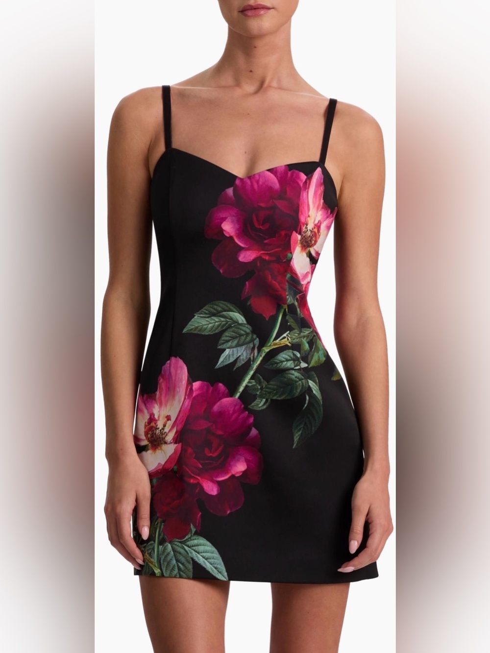 Alice + Olivia Nina Floral Sweetheart Minidress - Picture 1 of 10